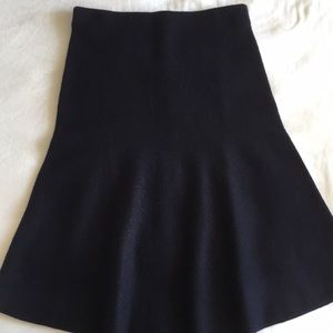 NWT COS Dark Navy Flared Merino Wool Midi Skirt, Size Medium